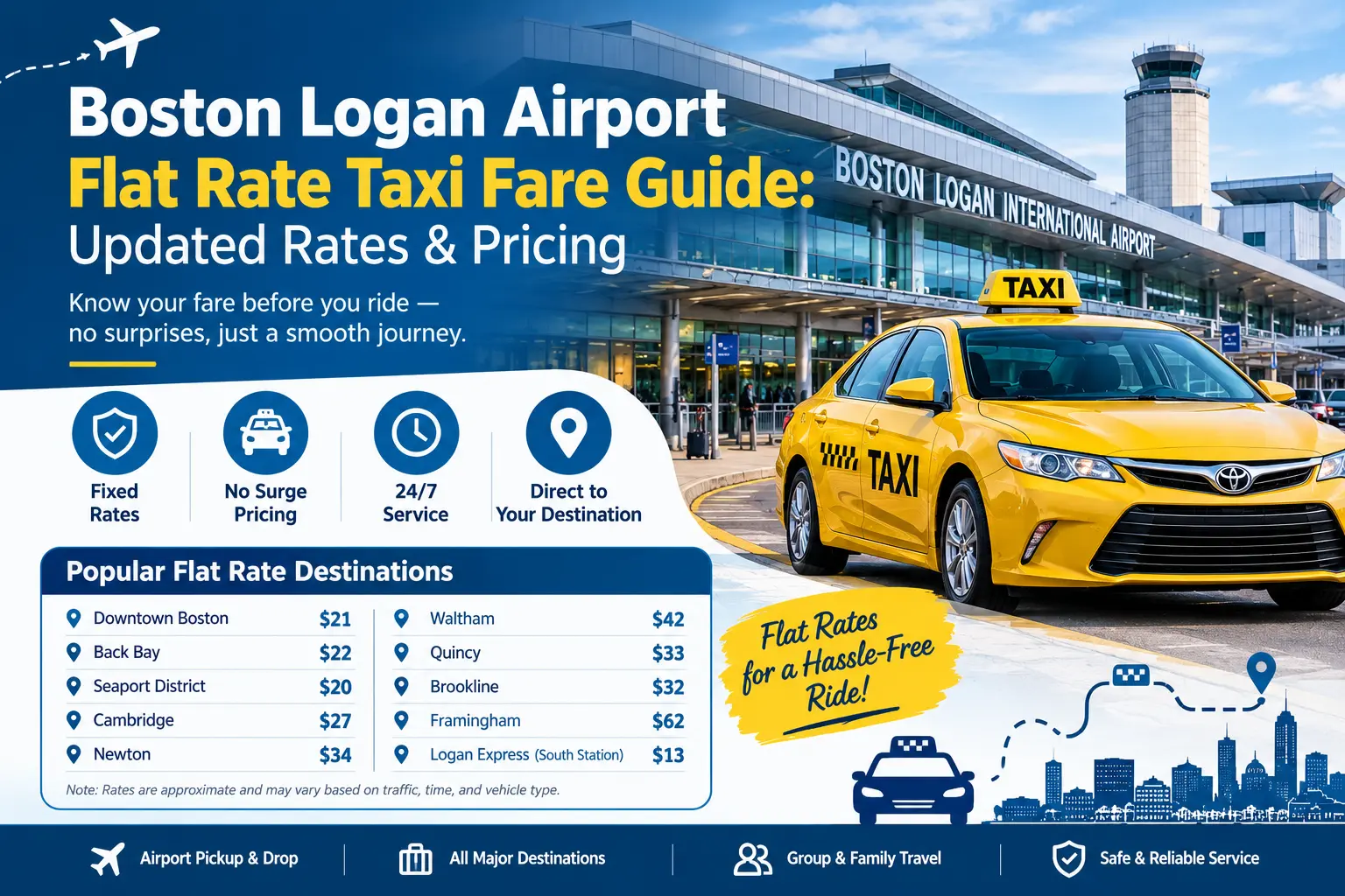 Boston Logan Airport Flat Rate Taxi Fare Guide: Updated Rates & Pricing