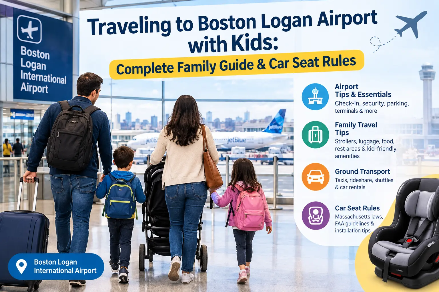 Traveling to Boston Logan Airport with Kids: Complete Family Guide & Car Seat Rules