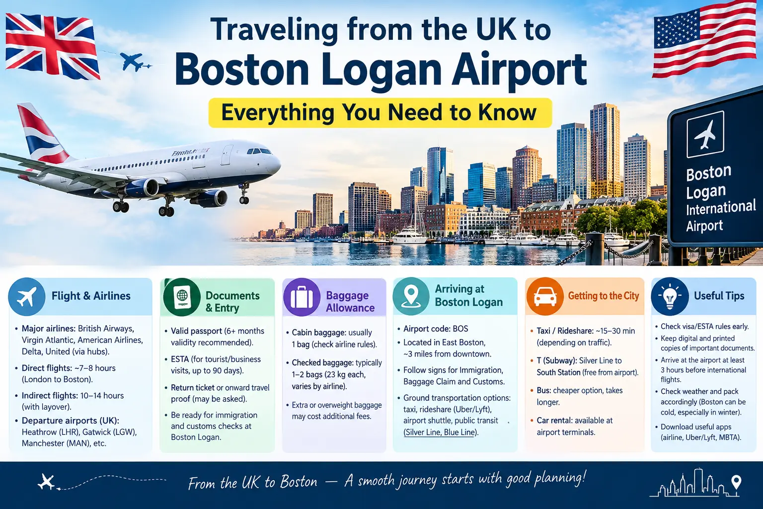 Traveling from the UK to Boston Logan Airport: Everything You Need to Know