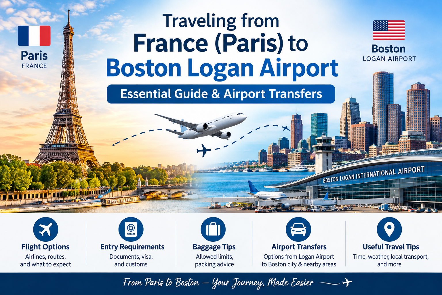 Traveling from France (Paris) to Boston Logan Airport: Essential Guide & Airport Transfers